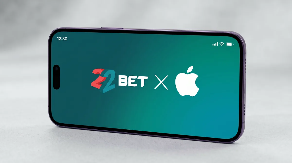 The 22Bet app on an iPhone